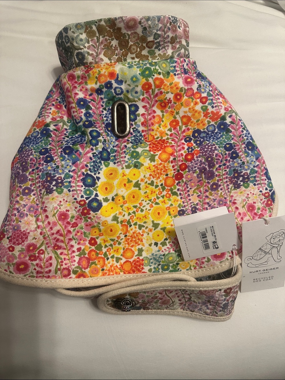 Kurt Geiger Canvas Floral Patchwork Dog Coat in Multicolor Floral